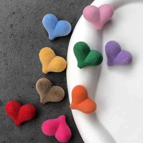 Mobile Phone DIY Decoration, Flocking Fabric, Heart 