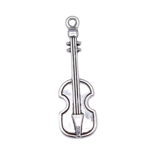 Musikinstrument Zinklegierung Anhänger, Violine, antik silberfarben plattiert, Vintage & Modeschmuck & DIY, 42x13mm, verkauft von PC[