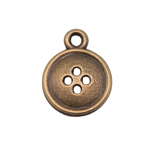 Zinc Alloy Jewelry Pendants, Button Shape, plated, vintage & fashion jewelry & DIY 