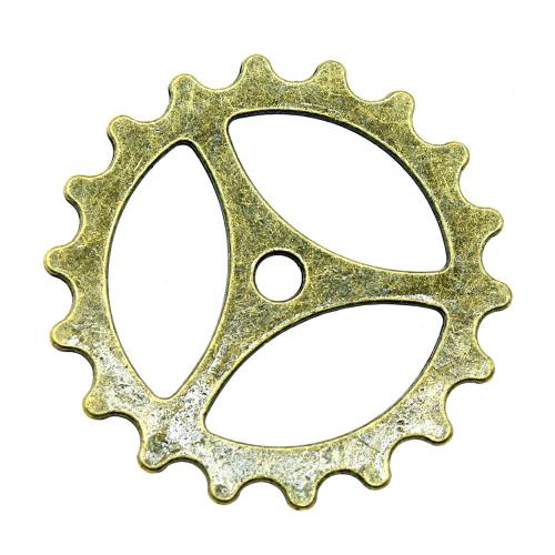 Zinc Alloy Jewelry Pendants, Gear Wheel, plated, vintage & fashion jewelry & DIY 40mm 