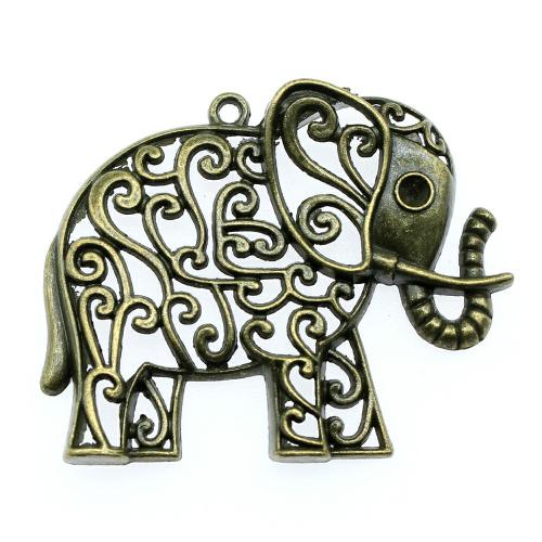 Zinklegierung Tier Anhänger, Elephant, plattiert, Vintage & Modeschmuck & DIY & hohl, keine, 60x50mm, verkauft von PC[