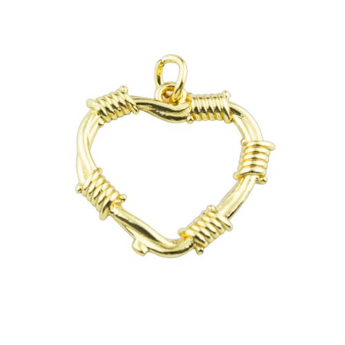 Brass Heart Pendants, high quality plated, DIY Approx 3mm [