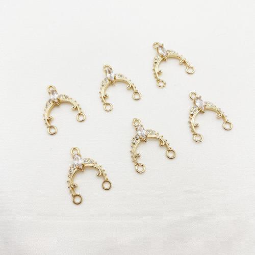 Hair Stick Findings, Brass, plated, DIY & micro pave cubic zirconia, golden 