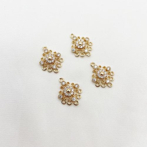 Fornituras para Banda del Pelo, metal, chapado, Bricolaje & micro arcilla de zirconia cúbica, dorado, 14x18mm, Vendido por UD[