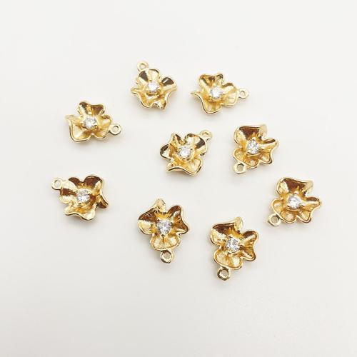 Colgante de Micro Pavé de Zirconía Cúbica, metal, chapado, Bricolaje & micro arcilla de zirconia cúbica, dorado, 12mm, Vendido por UD