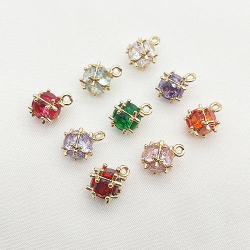 Cubic Zirconia Brass Pendants, plated, DIY & micro pave cubic zirconia 