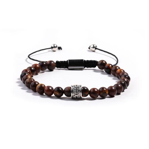 Gemstone Bracelets, 304 Stainless Steel, with Natural Stone & Nylon Cord & for man cm [