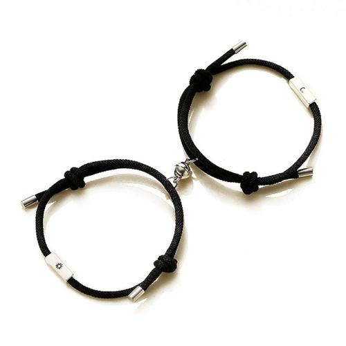 Nylon Cord Bracelets, Zinc Alloy, with Milan Cord, handmade, 2 pieces & Unisex cm [