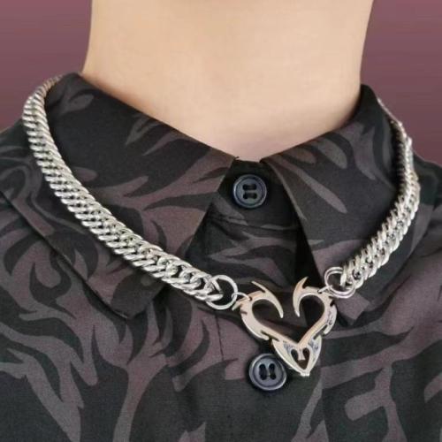 Collier de bijoux de titane, Acier titane, poli, bijoux de mode & pour homme, couleur originale Environ 45 cm, Vendu par PC