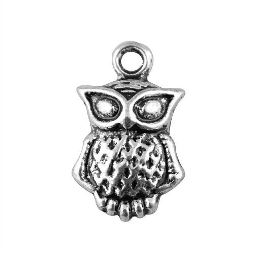 Zinc Alloy Animal Pendants, Owl, antique silver color plated, vintage & fashion jewelry & DIY 