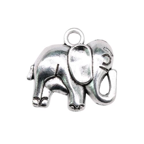 Zinc Alloy Animal Pendants, Elephant, antique silver color plated, vintage & fashion jewelry & DIY 