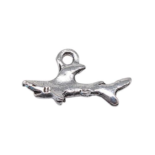 Zinc Alloy Animal Pendants, Shark, antique silver color plated, vintage & fashion jewelry & DIY 