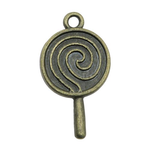 En alliage de zinc alimentaire pendentif, Sucette, Plaqué de couleur de bronze antique, Vintage & bijoux de mode & DIY, 27mm, Vendu par PC[