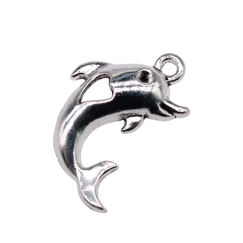 Zinc Alloy Animal Pendants, Dolphin, plated, vintage & fashion jewelry & DIY & hollow 