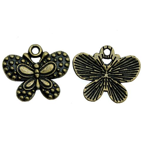 Zinc Alloy Animal Pendants, Butterfly, antique bronze color plated, vintage & fashion jewelry & DIY 