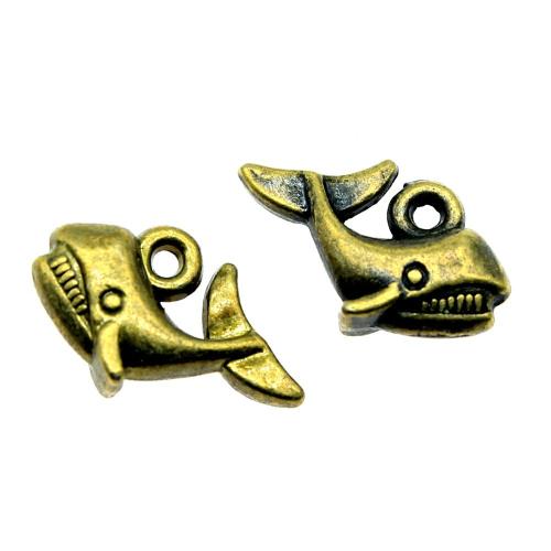 Zinc Alloy Animal Pendants, Shark, plated, vintage & fashion jewelry & DIY 