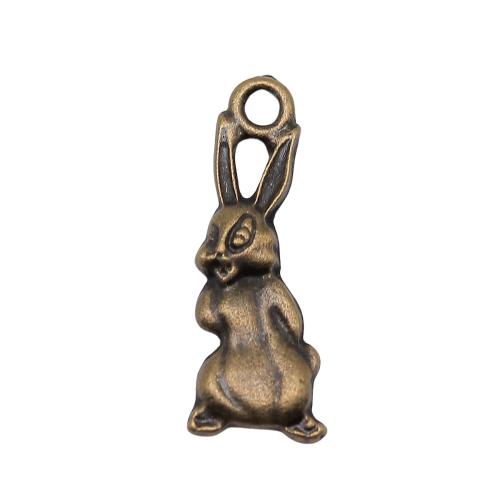 Pendentifs animaux en alliage de zinc, lapin, Plaqué de couleur de bronze antique, Vintage & bijoux de mode & DIY Vendu par PC[