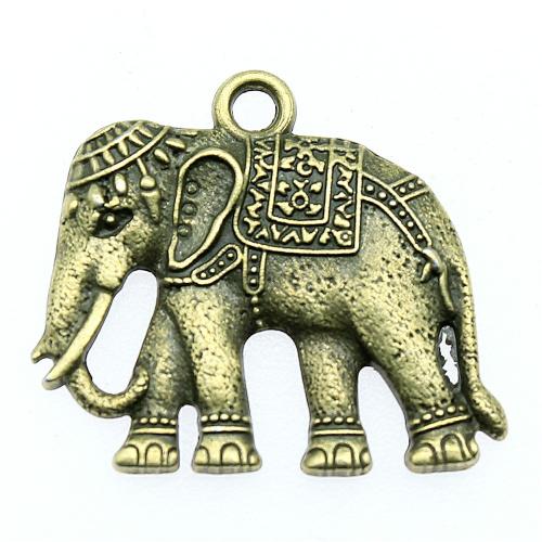 Zinklegierung Tier Anhänger, Elephant, plattiert, Vintage & Modeschmuck & DIY, keine, 37x34mm, verkauft von PC[