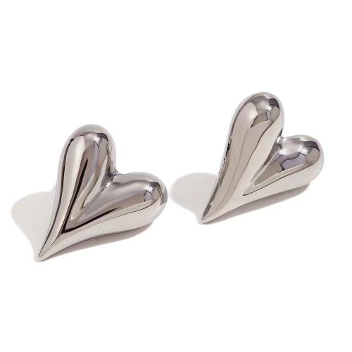 Pendientes de acero Titanium, Partículas de acero, Corazón, chapado, para mujer, más colores para la opción, 10.17x12.26mm, Vendido por UD[