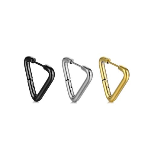 Boucles d'oreilles en acier titane, triangle, poli, unisexe, plus de couleurs à choisir Vendu par PC