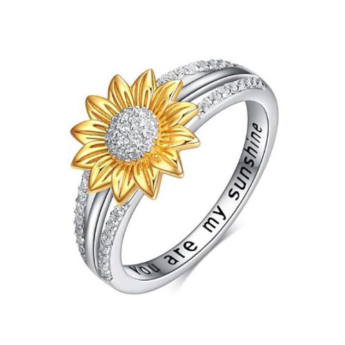 Bague zircone cubique, alliage de zinc, Placage, normes différentes pour le choix & pavé de micro zircon & pour femme, argent, Vendu par PC