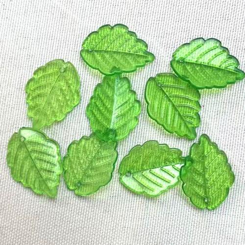 Transparent Acrylic Beads, Leaf, DIY, green, beads length 5-15mm [