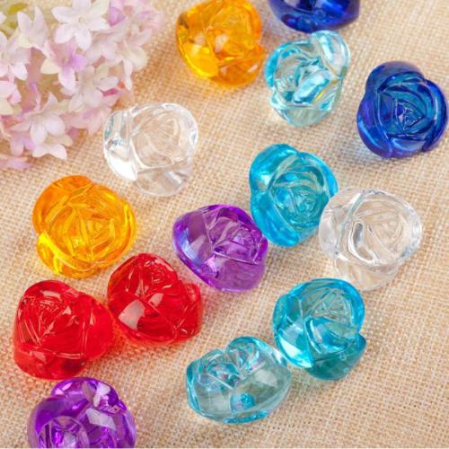 Transparent Acrylic Beads, Rose, DIY [