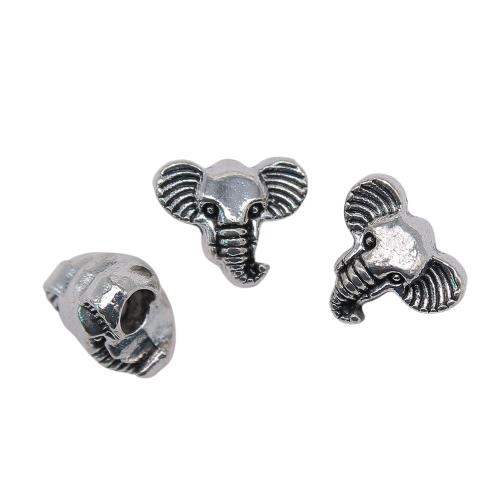 Zinc Alloy Animal Beads, Elephant, antique silver color plated, vintage & fashion jewelry & DIY [