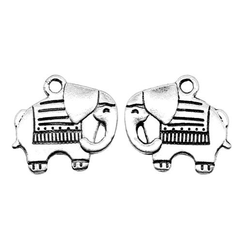 Zinc Alloy Animal Pendants, Elephant, antique silver color plated, vintage & fashion jewelry & DIY 