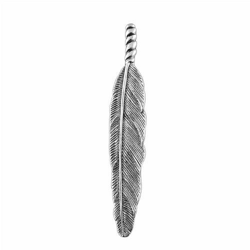 Zinc Alloy Feather Pendants, antique silver color plated, vintage & fashion jewelry & DIY 