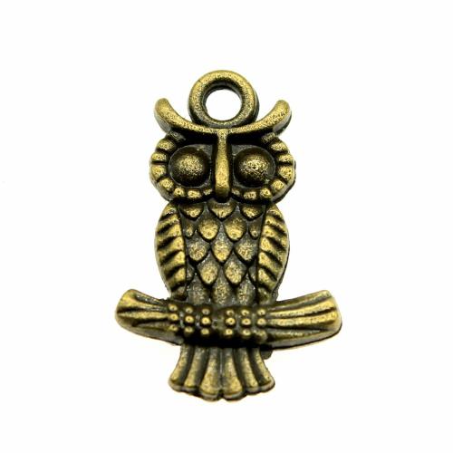 Zinc Alloy Animal Pendants, Owl, plated, vintage & fashion jewelry & DIY 