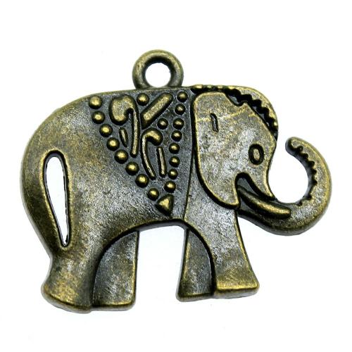 Zinklegierung Tier Anhänger, Elephant, plattiert, Vintage & Modeschmuck & DIY, keine, 25x21mm, verkauft von PC[