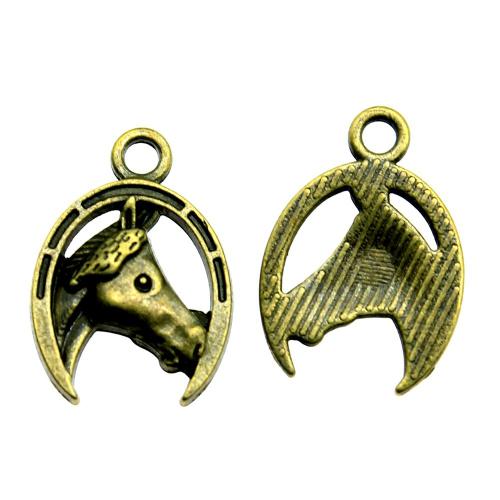 Zinc Alloy Animal Pendants, Horse, plated, vintage & fashion jewelry & DIY 