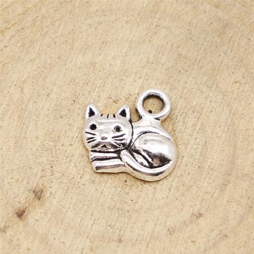 Zinc Alloy Animal Pendants, Cat, antique silver color plated, vintage & fashion jewelry & DIY 