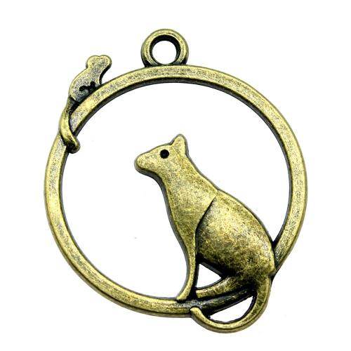 Pendentifs animaux en alliage de zinc, Plaqué de couleur de bronze antique, Vintage & bijoux de mode & DIY & creux Vendu par PC[