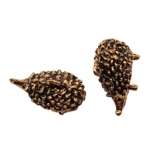 Zinc Alloy Animal Pendants, Hedgehog, antique gold color plated, vintage & fashion jewelry & DIY 