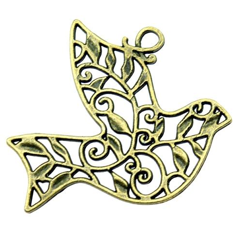 Zinc Alloy Animal Pendants, Bird, plated, vintage & fashion jewelry & DIY & hollow 