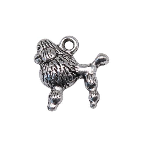 Pendentifs animaux en alliage de zinc, chien, Plaqué de couleur d'argent, Vintage & bijoux de mode & DIY Vendu par PC[