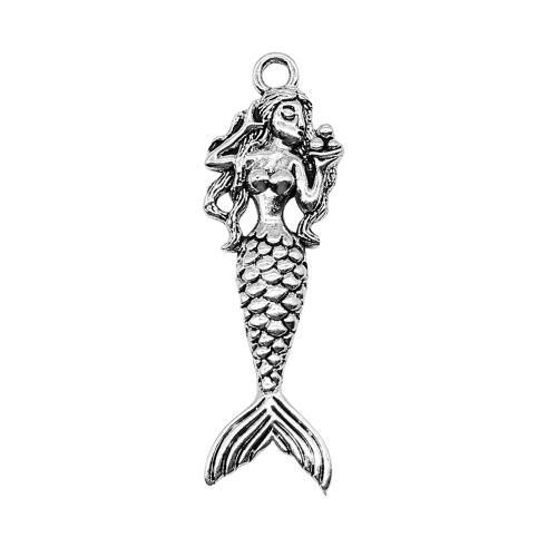 Zinc Alloy Animal Pendants, Mermaid, antique silver color plated, vintage & fashion jewelry & DIY 