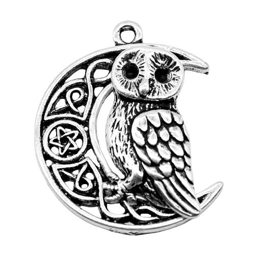 Zinc Alloy Animal Pendants, Owl, plated, vintage & fashion jewelry & DIY 