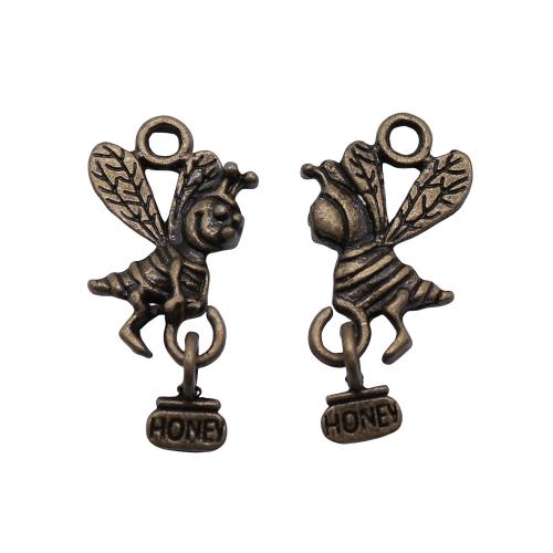 Zinc Alloy Animal Pendants, Bee, plated, vintage & fashion jewelry & DIY 