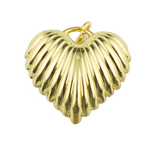 Brass Heart Pendants, high quality plated, DIY Approx 3mm 