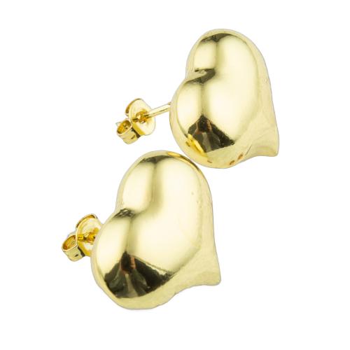 Brass Stud Earring, Heart, high quality plated, fashion jewelry & for woman 