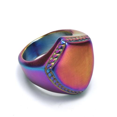 Bague en acier inoxydable, Acier inoxydable 304, Bouclier, Placage ionique sous vide, bijoux de mode & normes différentes pour le choix & pour homme, plus de couleurs à choisir, Vendu par PC