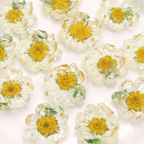 DIY Hair Flowers, Resin, with Dried Flower 25mm [