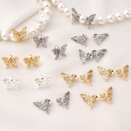 Entretoise de perles en laiton, papillon, Placage, DIY & styles différents pour le choix & pavé de micro zircon, plus de couleurs à choisir, Vendu par PC