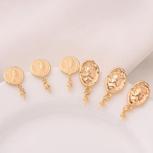 Brass Earring Drop Component, plated, DIY golden 