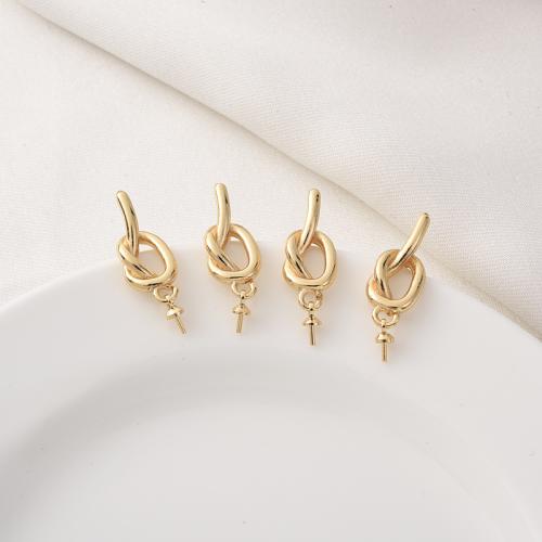 Brass Earring Stud Component, plated, DIY, golden 