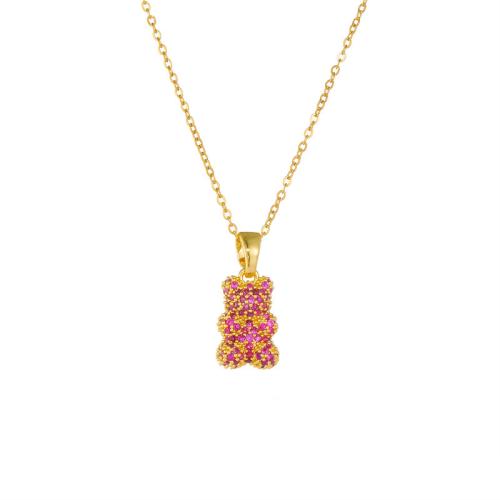 Collier de bijoux de titane, Acier titane, avec laiton, avec 5cm chaînes de rallonge, Placage, pavé de micro zircon & pour femme, plus de couleurs à choisir cm, Vendu par PC[