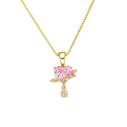 Cubic Zircon Micro Pave Brass Necklace, micro pave cubic zirconia & for woman cm [